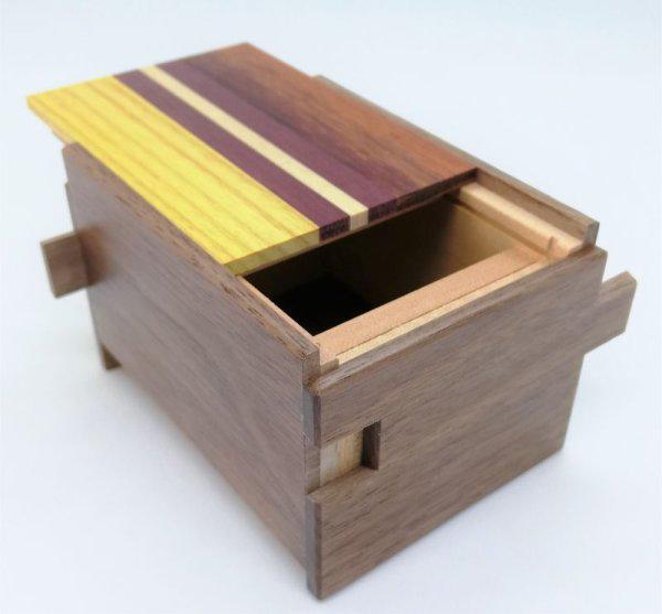 12 steps Natural wood 3 sun Japanese puzzle box Himitsu-bako