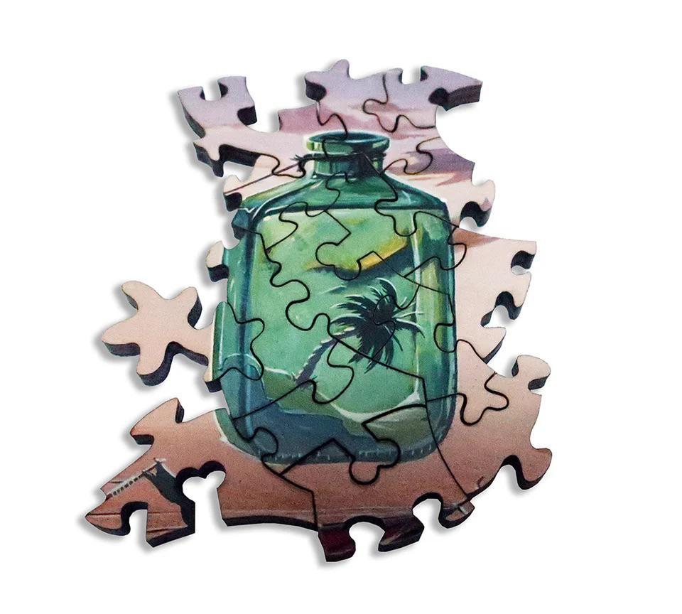 Message In A Bottle Wooden Jigsaw Puzzle