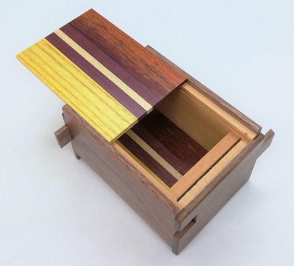 12 steps Natural wood 3 sun Japanese puzzle box Himitsu-bako