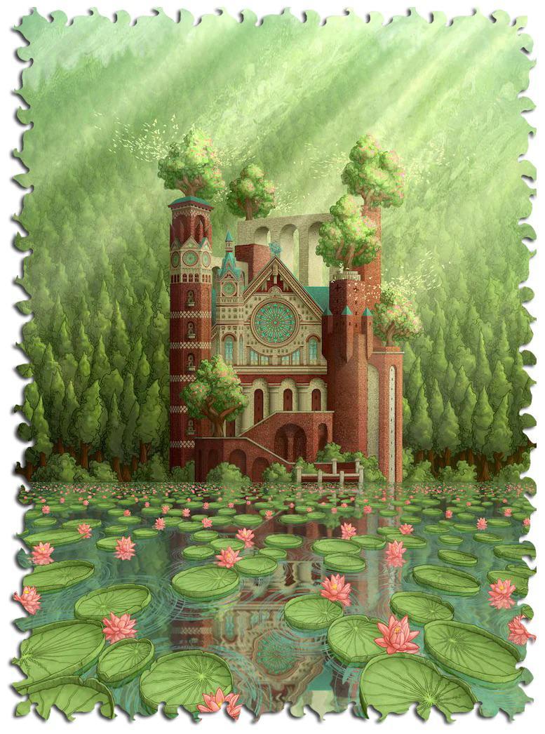 Cathedral of the Tides Wooden Jigsaw Puzzle