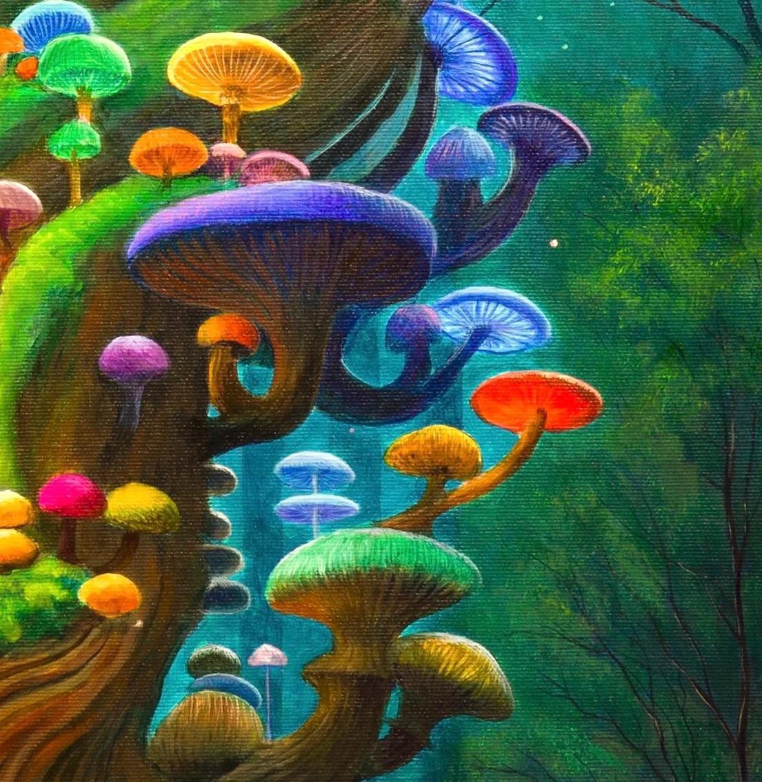 Mushroom Glow Wooden Jigsaw Puzzle