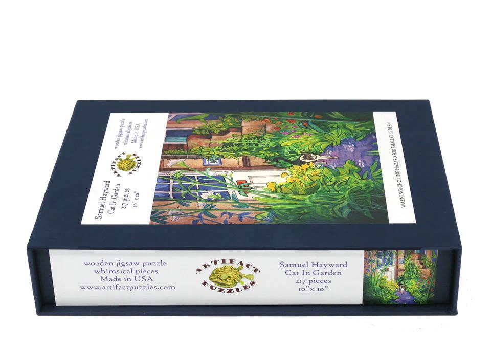Cat in Garden by Samuel Hayward Wooden Jigsaw Puzzle