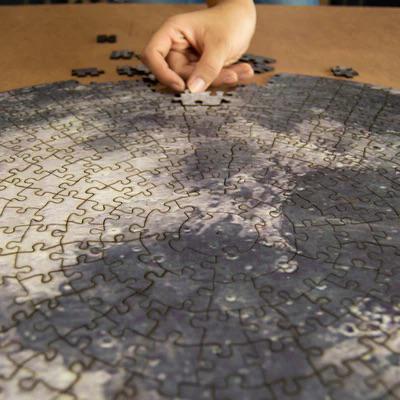 Round Wooden Puzzle "MOON"