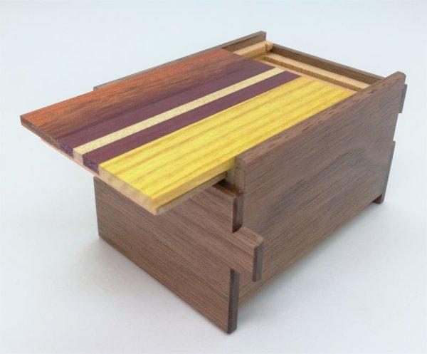 12 steps Natural wood 3 sun Japanese puzzle box Himitsu-bako
