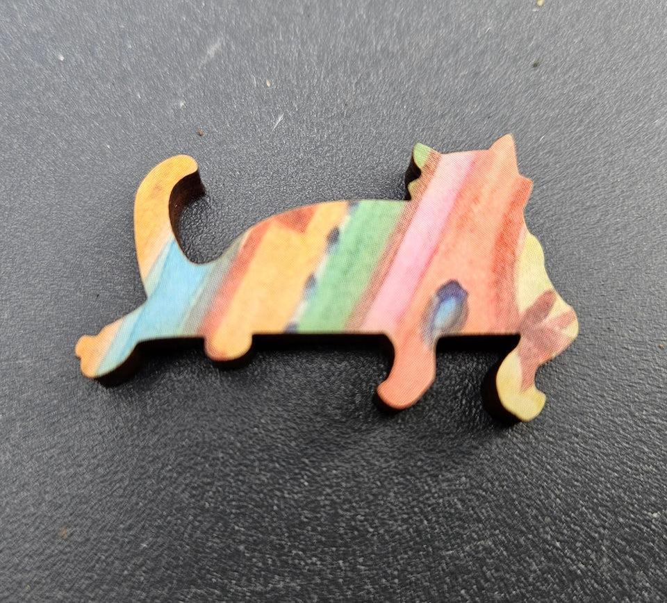 Fiddling Cat Wooden Jigsaw Puzzle