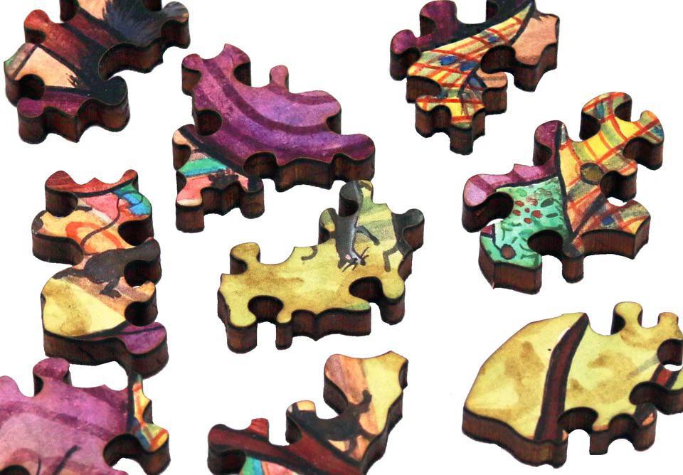 Fiddling Cat Wooden Jigsaw Puzzle