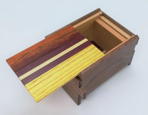 12 steps Natural wood 3 sun Japanese puzzle box Himitsu-bako