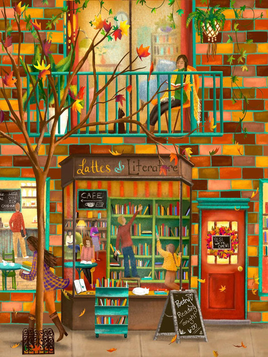 Lattes And Literature Wooden Jigsaw Puzzle