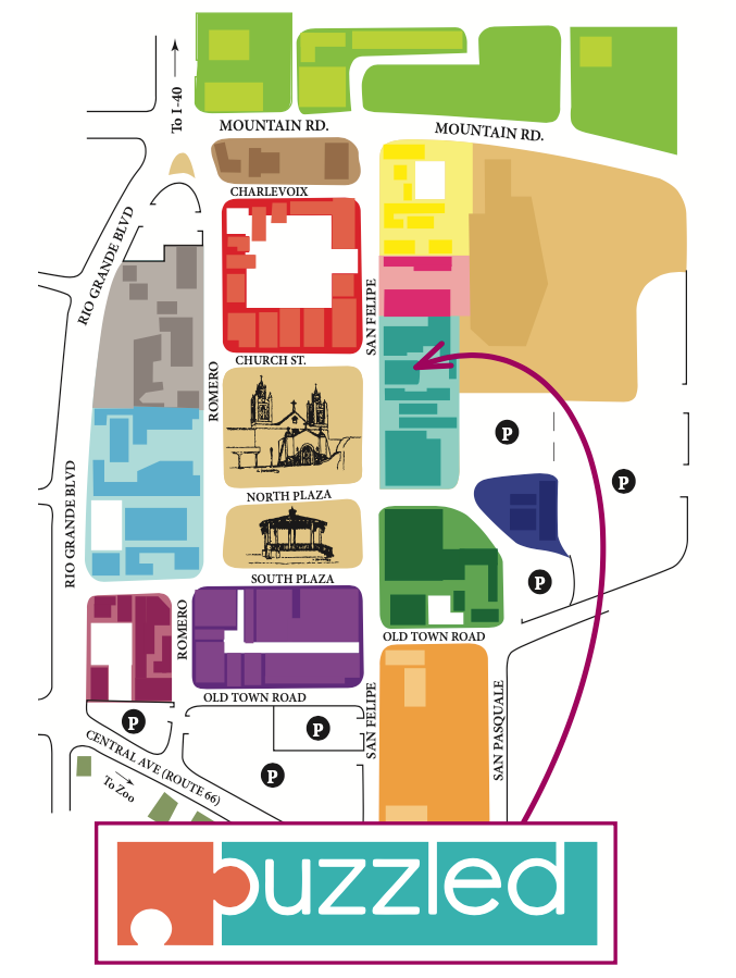 Map to Puzzled in Old Town Albuquerque