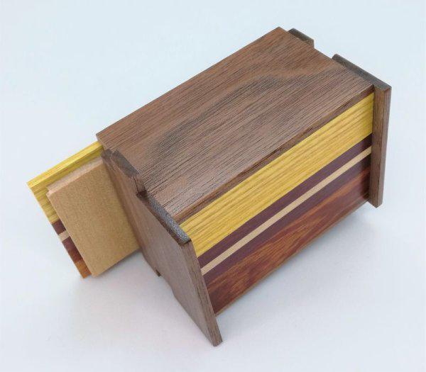 12 steps Natural wood 3 sun Japanese puzzle box Himitsu-bako