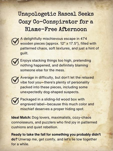 Blind Date Puzzle #26 Unapologetic Rascal Seeks Cozy Co-Conspirator for a Blame-Free Afternoon