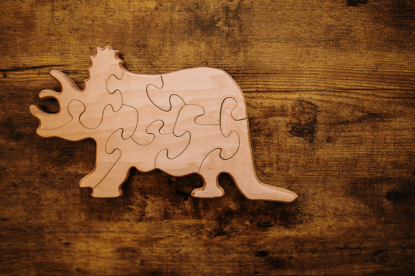 Double-Sided Triceratops Puzzle