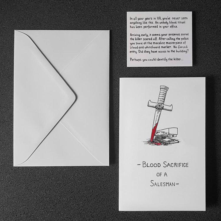 "Blood Sacrifice of a Salesman" Puzzle Card (Hard)