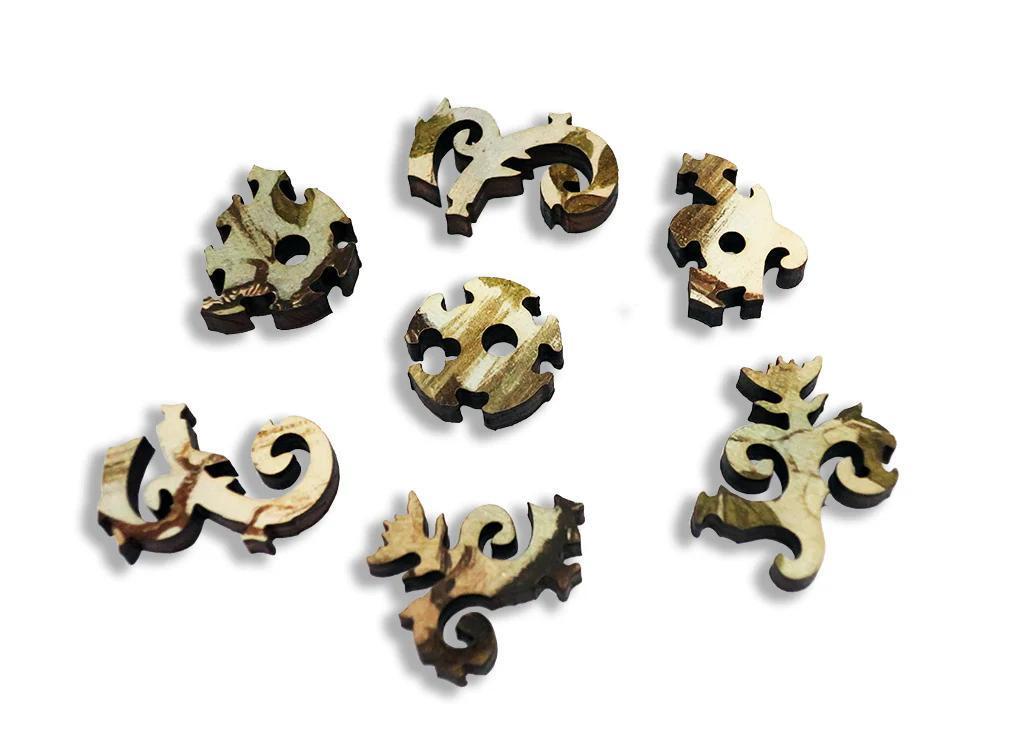 Two Hummingbirds At Nest Wooden Jigsaw Puzzle