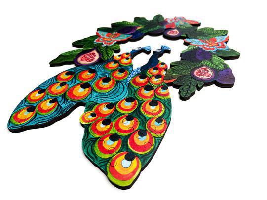 Peacock Reverie Wood Jigsaw Puzzle