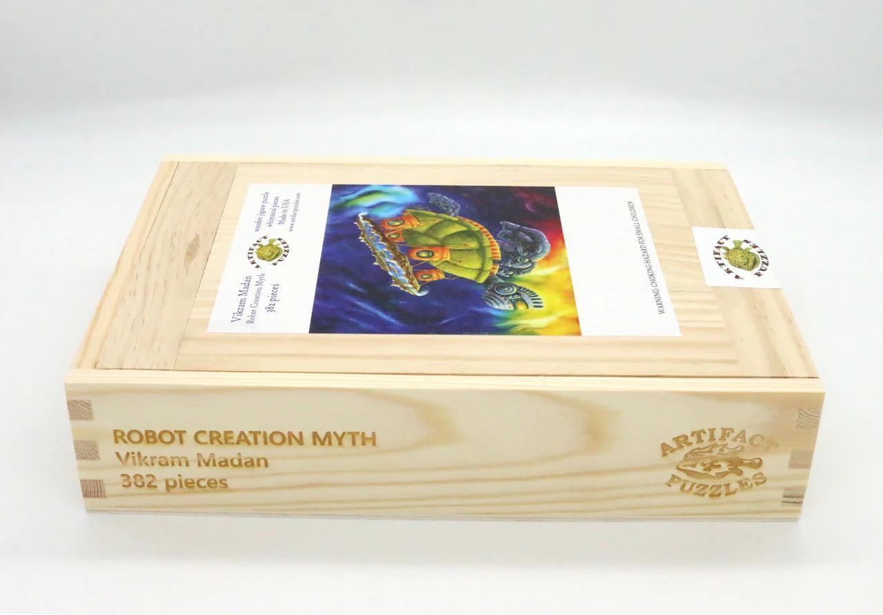 Robot Creation Myth Wooden Jigsaw Puzzle