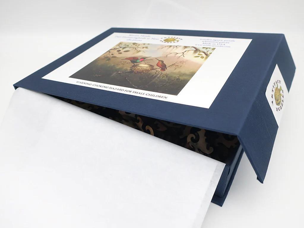 Two Hummingbirds At Nest Wooden Jigsaw Puzzle