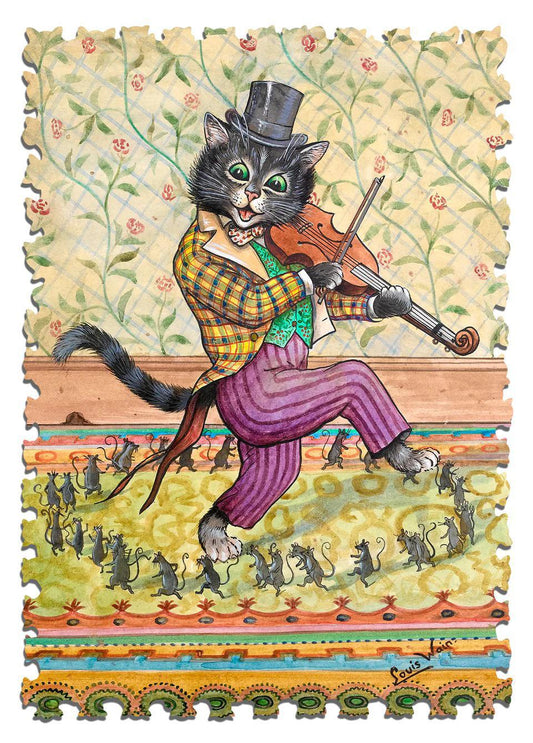 Fiddling Cat Wooden Jigsaw Puzzle