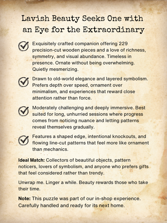 Blind Date Puzzle #30 Lavish Beauty Seeks Someone with an Eye for the Extraordinary