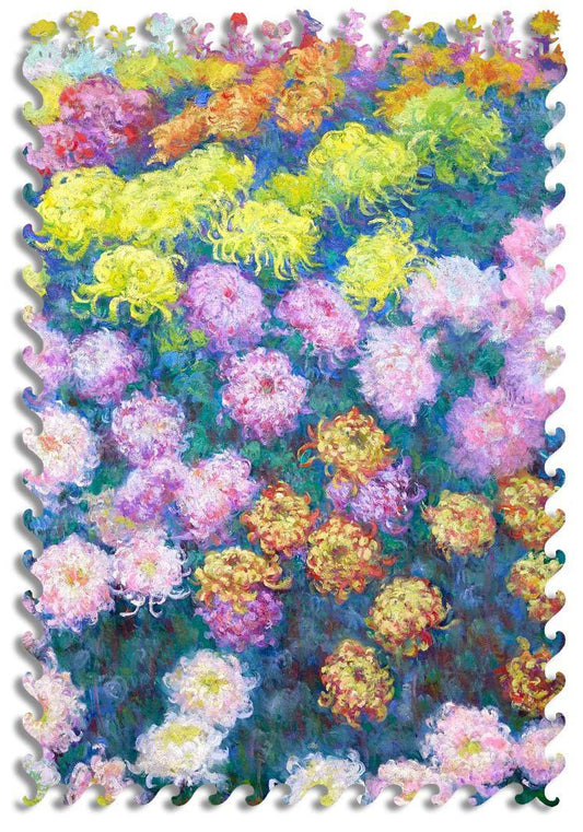 Monet Chrysanthemums Wooden Jigsaw Puzzle