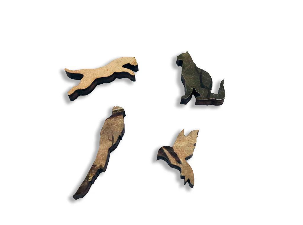 Two Hummingbirds At Nest Wooden Jigsaw Puzzle