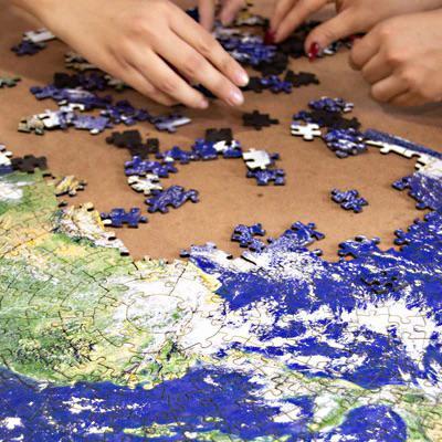 Round Wooden Puzzle "EARTH"