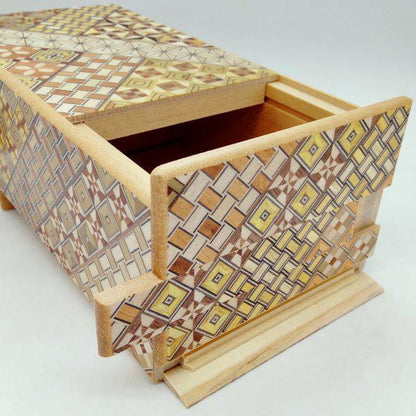 27 steps Yosegi 5 sun Japanese puzzle box Himitsu-bako