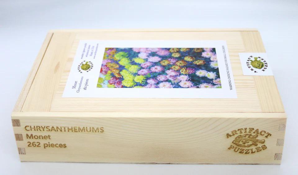 Monet Chrysanthemums Wooden Jigsaw Puzzle