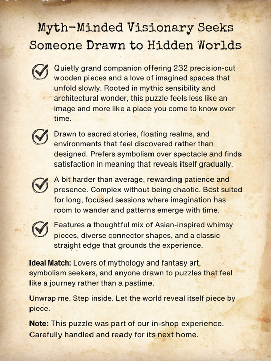 Blind Date Puzzle #32 Myth-Minded Visionary Seeks Someone Drawn to Hidden Worlds