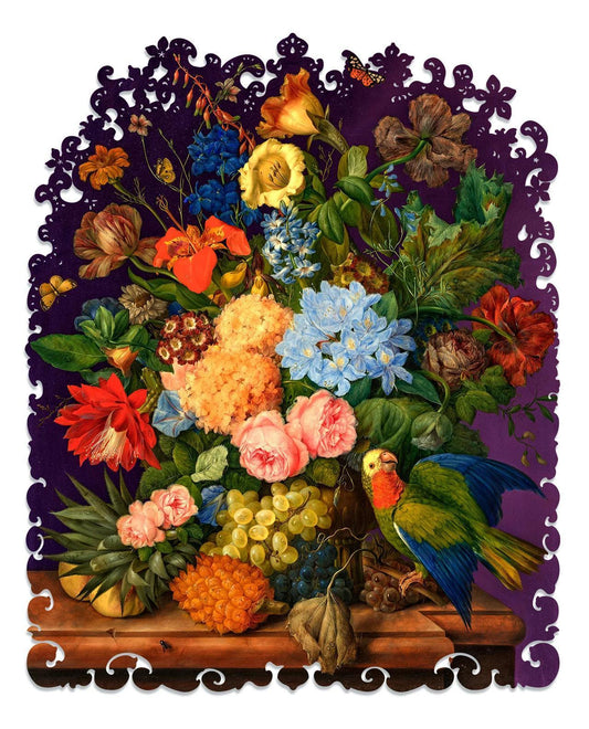 Petter Pineapple Plumbago Parrot Wooden Jigsaw Puzzle
