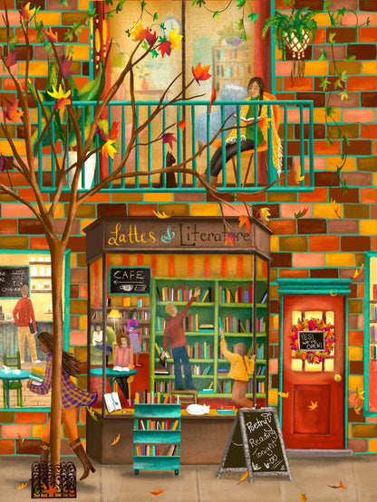 Lattes And Literature Wooden Jigsaw Puzzle