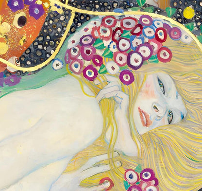 Water Serpents II Wooden Jigsaw Puzzle by Gustav Klimt