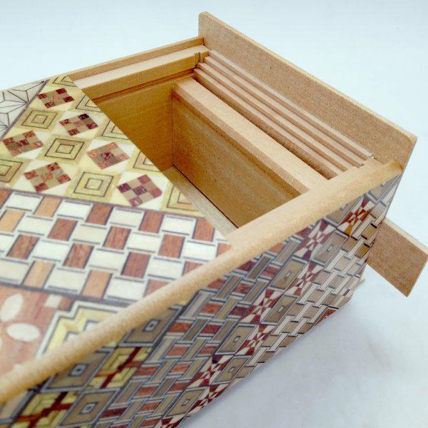 27 steps Yosegi 5 sun Japanese puzzle box Himitsu-bako