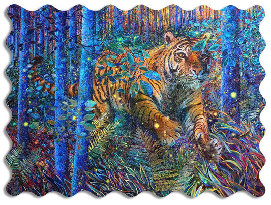Tiger Fire Wooden Jigsaw Puzzle