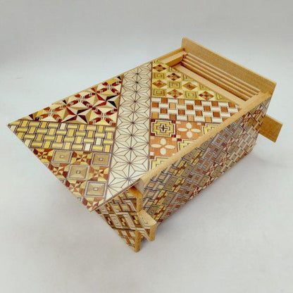 27 steps Yosegi 5 sun Japanese puzzle box Himitsu-bako