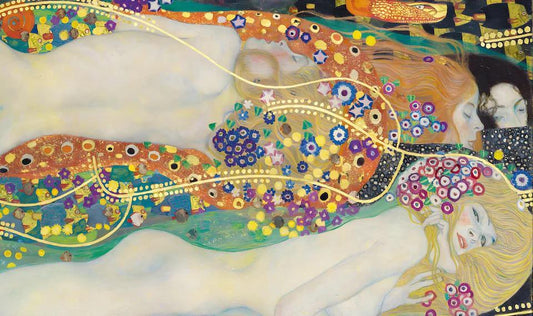 Water Serpents II Wooden Jigsaw Puzzle by Gustav Klimt