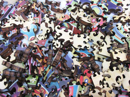 Night Village Wooden Jigsaw Puzzle