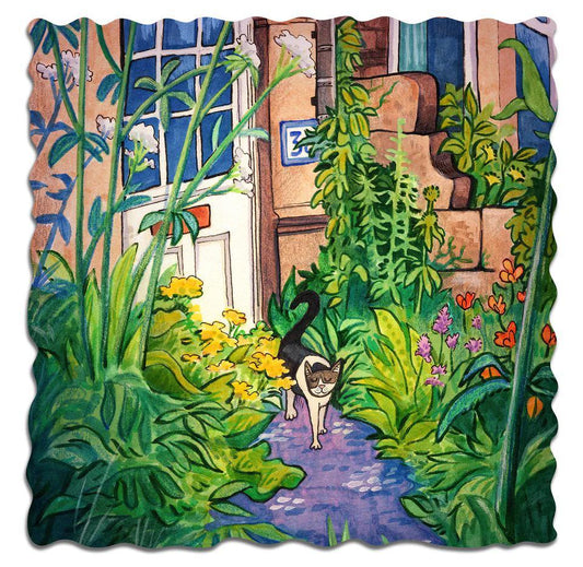 Cat in Garden by Samuel Hayward Wooden Jigsaw Puzzle
