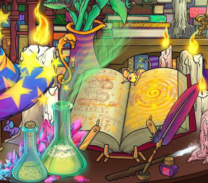 Library Of Spells And Sorcery Wooden Jigsaw Puzzle